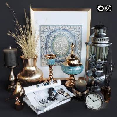 现代金属装饰品 书籍 画框